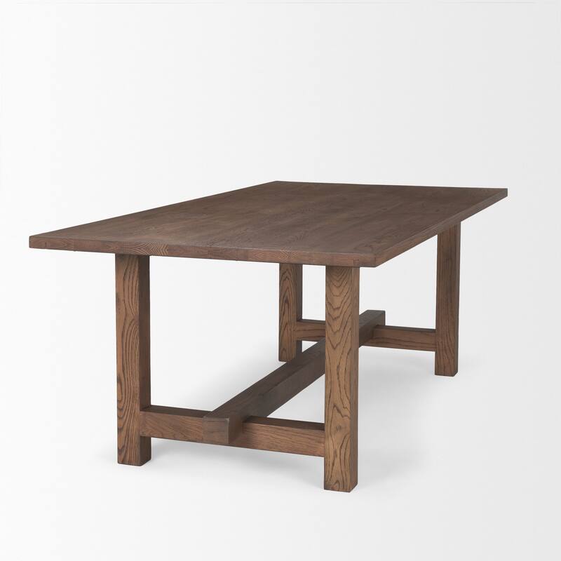 Suke 84" Rectangular Wood Trestle Dining Table - 84.0L x 42.0W x 30.0H