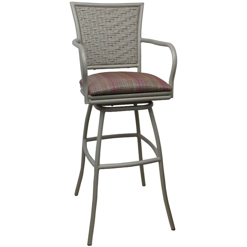 Outdoor Indoor Bar Stool Counter, Bar or Extra Tall - Erin Beige Frame