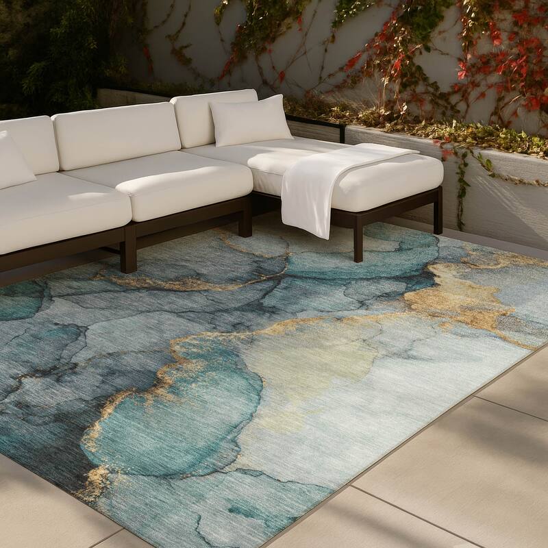 Machine Washable Indoor/ Outdoor Modern Brush Chantille Rug