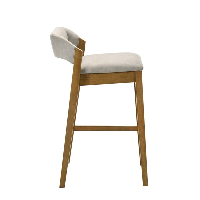 Landyn Modern Bar Stool, Upholstered Counter Height Chair with Wood Frame