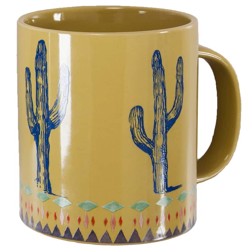 Paseo Road by Hiend Accents Saguaro Cactus Border Design Mug Set, 4.5" x 3.75", 4PC, 4 MOQ