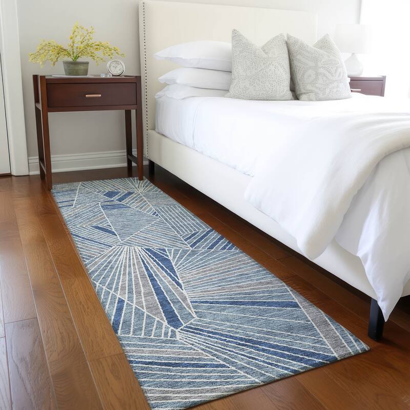 Machine Washable Indoor/ Outdoor Chantille Modern Mosaic Rug