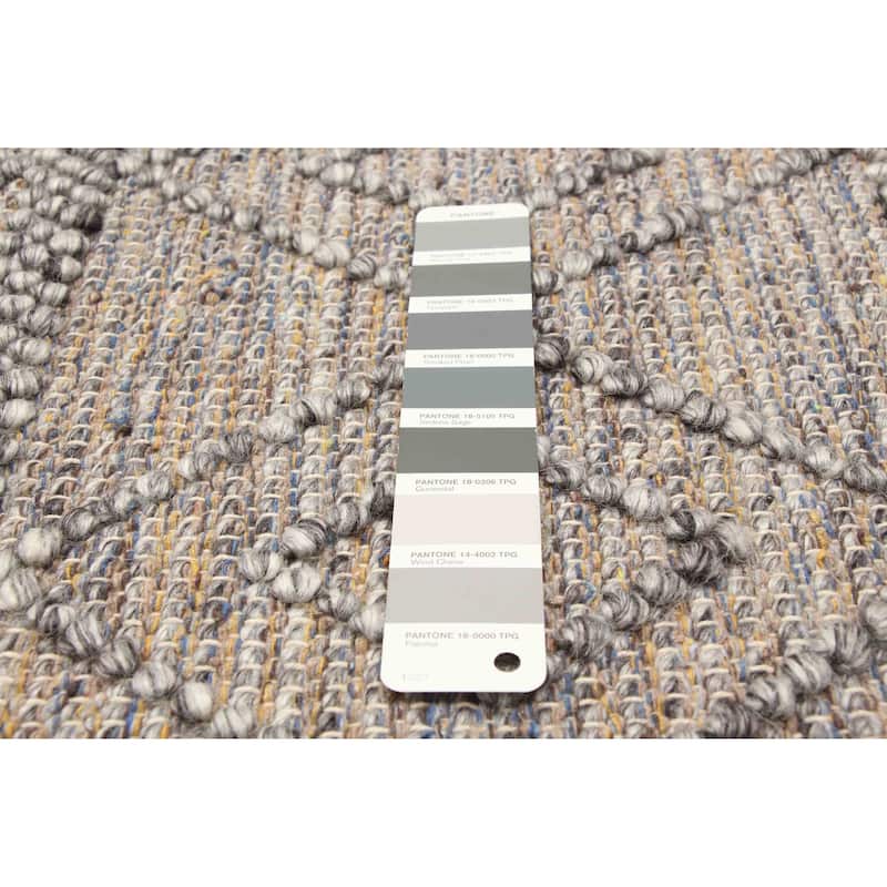 ECARPETGALLERY Braid weave Sienna Grey Wool Rug - 5'3 x 7'7