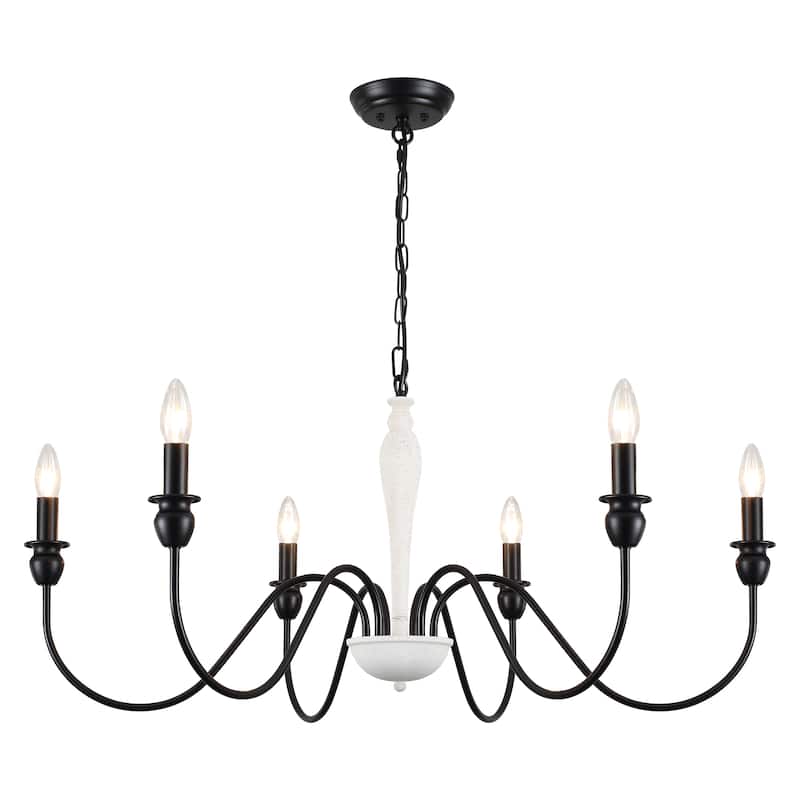 6-Light W36.2" x H74.8" Dimmable Chandelier Light for Kitchen Island Bedroom