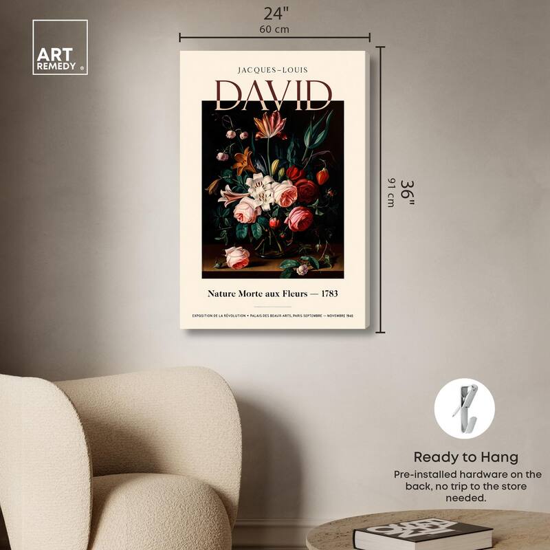 Flowers in a Dark Canvas by Art Remedy, Gallery Wrapped