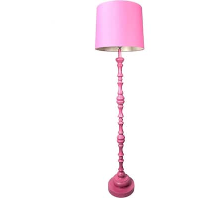 Heritage Kids Pink Sculpted Wood Floor Lamp