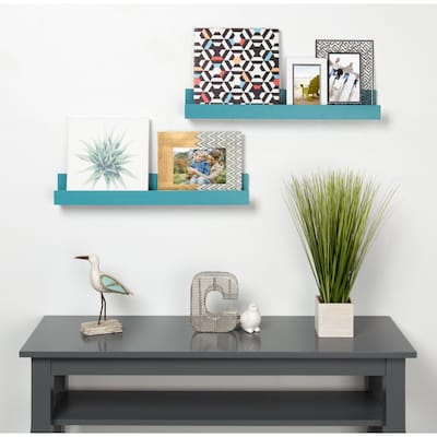 Levie 24 inch 2-Pack Wood Wall Picture Frame Holder Ledge