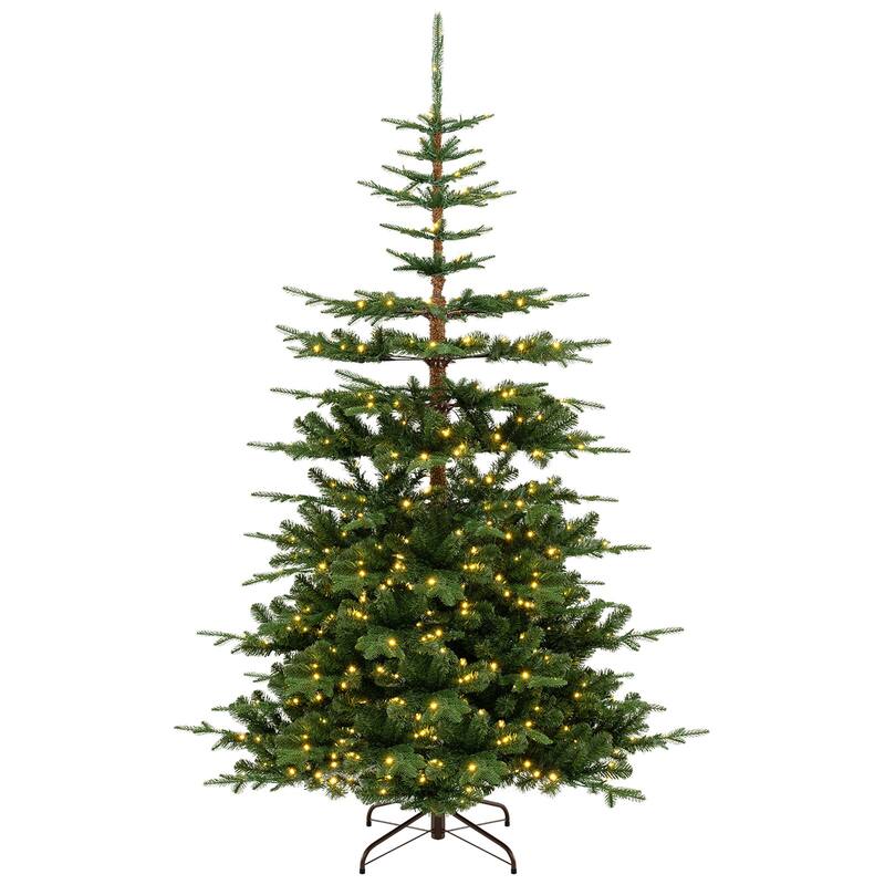 Gymax 7 FT Artificial Xmas Tree w/ 1303 PE PVC Branch Tips 500 Warm