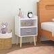 preview thumbnail 14 of 38, 2-Tier Kids Nightstand With Fabric Drawer, Set of 2