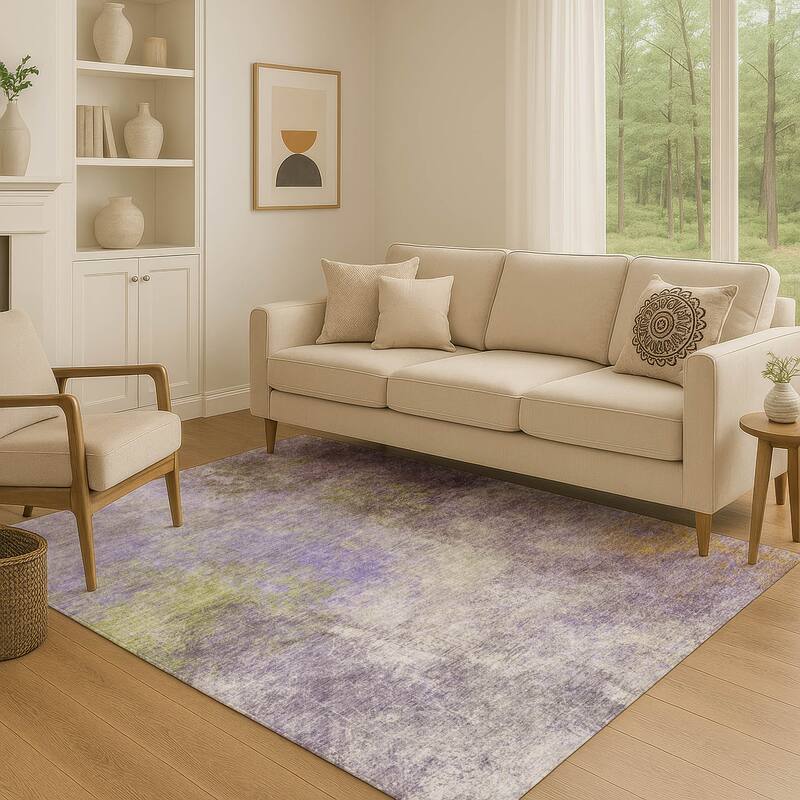 Premium Washable Super Soft Ombre Solid Mayfield Rug - Purple - 5' x 7'6"
