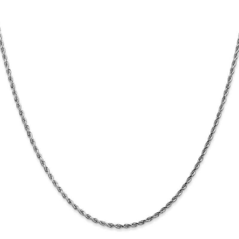 Curata 14k White Gold Lobster Claw Closure Valu plus 1.75mm Chain Bracelet