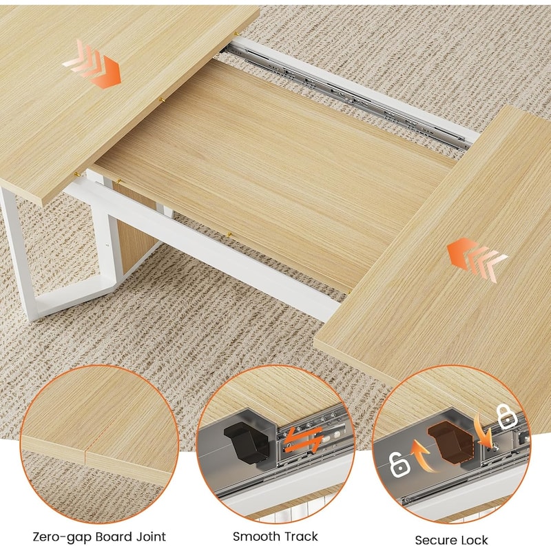 Dining Table Set 6 People Extendable Kitchen Table 4 Chairs