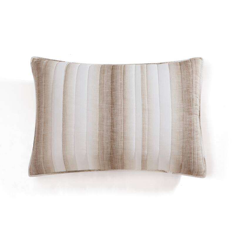 Tommy Bahama La Prisma Stripe Texture Reversible Cotton Bedding (Beige, 3 Piece Set)