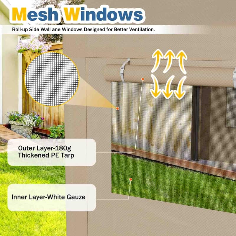 Futzca 12x20 ft Carport Canopy, Waterproof Outdoor Shelter with Sandbags