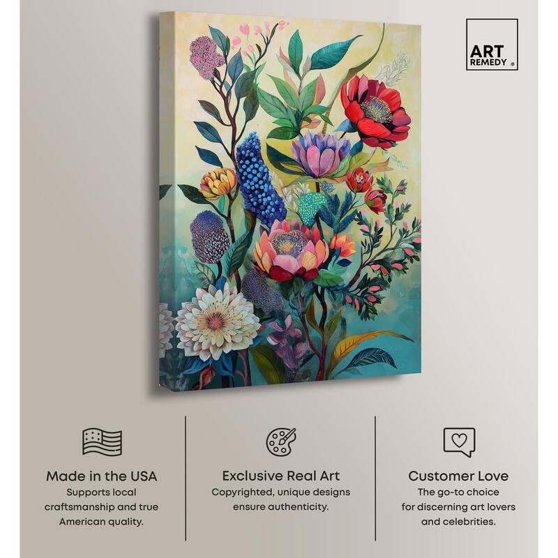 Exotic Bloom Medley II Canvas by Art Remedy, Gallery Wrapped