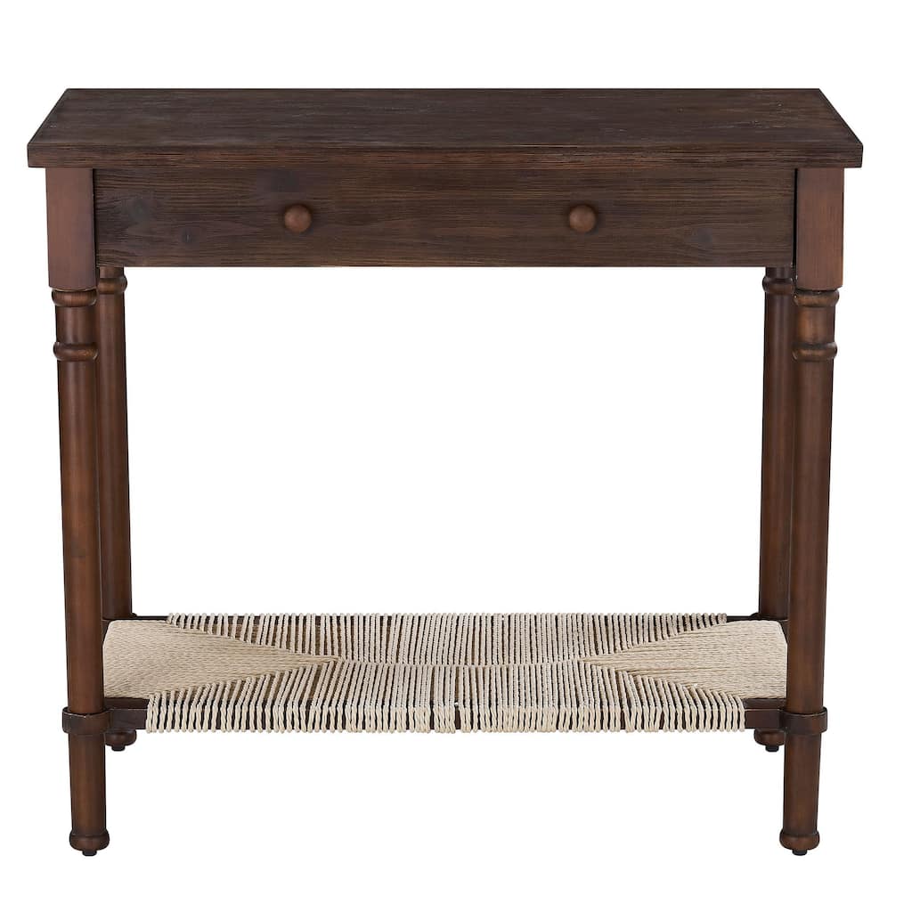 Dalton Fir Wood End Table, Warm Brown