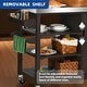 preview thumbnail 15 of 14, Moasis Solid Wood Bar Cart Grill Table Stainless Steel Top for Patio Kitchen Island