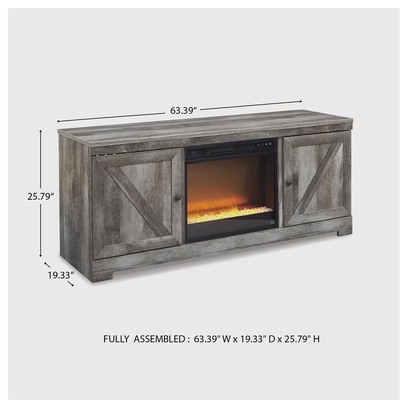 Signature Design by Ashley Wynnlow Weathered 63-inch TV Stand with Electric Fireplace