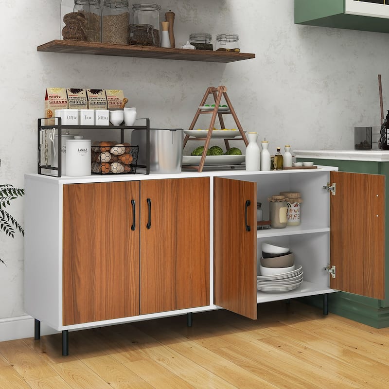 Costway Buffet Server Sideboard Kitchen Storage Cabinet Cupboard with - 58'' x 16'' x 30'' (L x W x H)