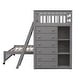 preview thumbnail 38 of 42, Contemporary Wooden Twin Over Full Bunk Bed With Six Drawers And Flexible Shelves, Bottom Bed With Wheels, Space-saving, White
