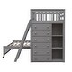 preview thumbnail 7 of 11, Wooden Loft Bed Frame with Bottom Bed Wheels w6 Drawers,3 Shelves,Grey