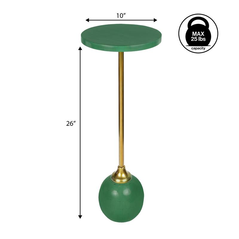 Blanche 26" Metal/Resin Mosaic Pedestal Drink Table, by JONATHAN Y