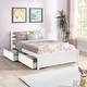 preview thumbnail 6 of 7, Full Size Wooden Platform Bed Frame with 4 Storage Drawers & Headboard, Solid Wood Bed Frame with Storage, No Box Spring Needed
