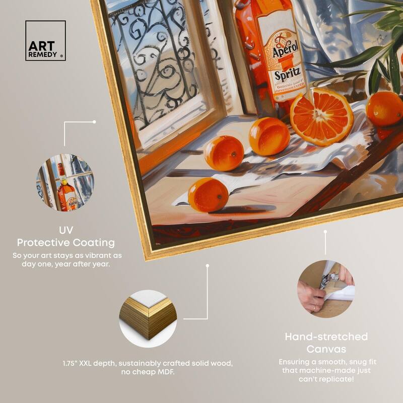 Orange Aperol by the Sea Canvas by Art Remedy