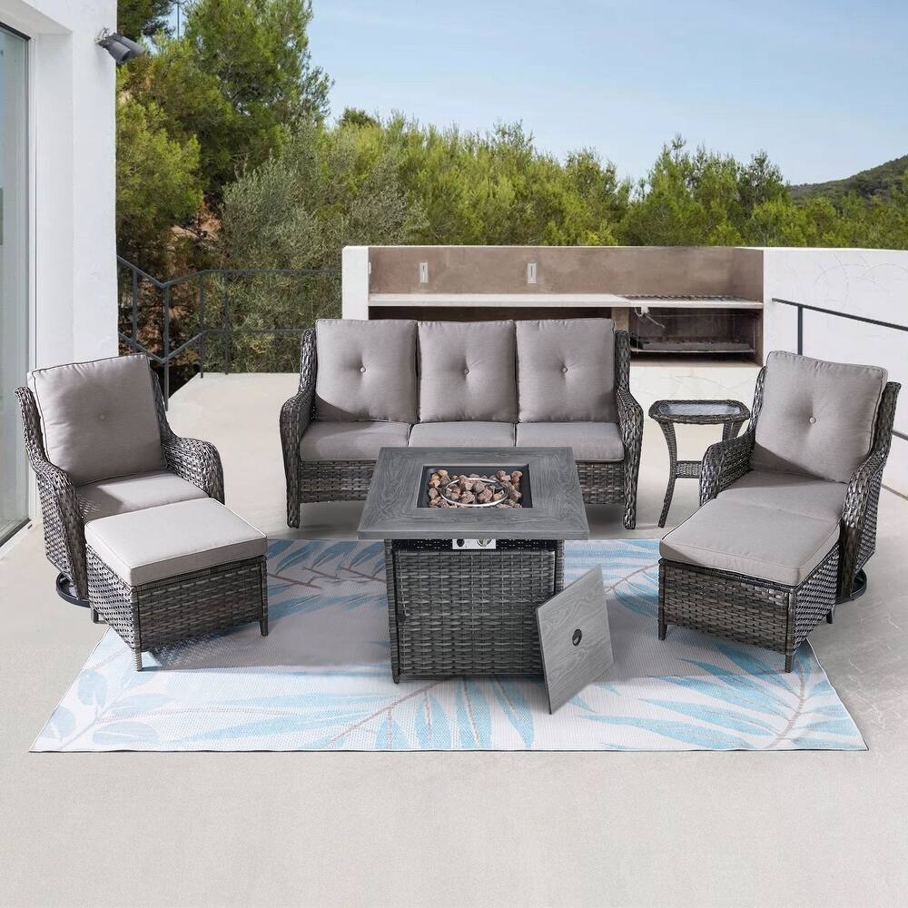 Gymojoy Outdoor Furniture Set with 50,000 BTU Fire Pit Table
