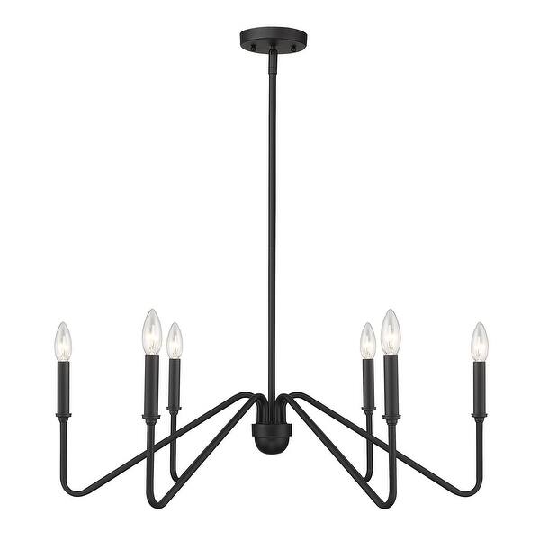 slide 2 of 8, Kennedy 29.75" Wide 6-Light Chandelier Natural Black with No Shade