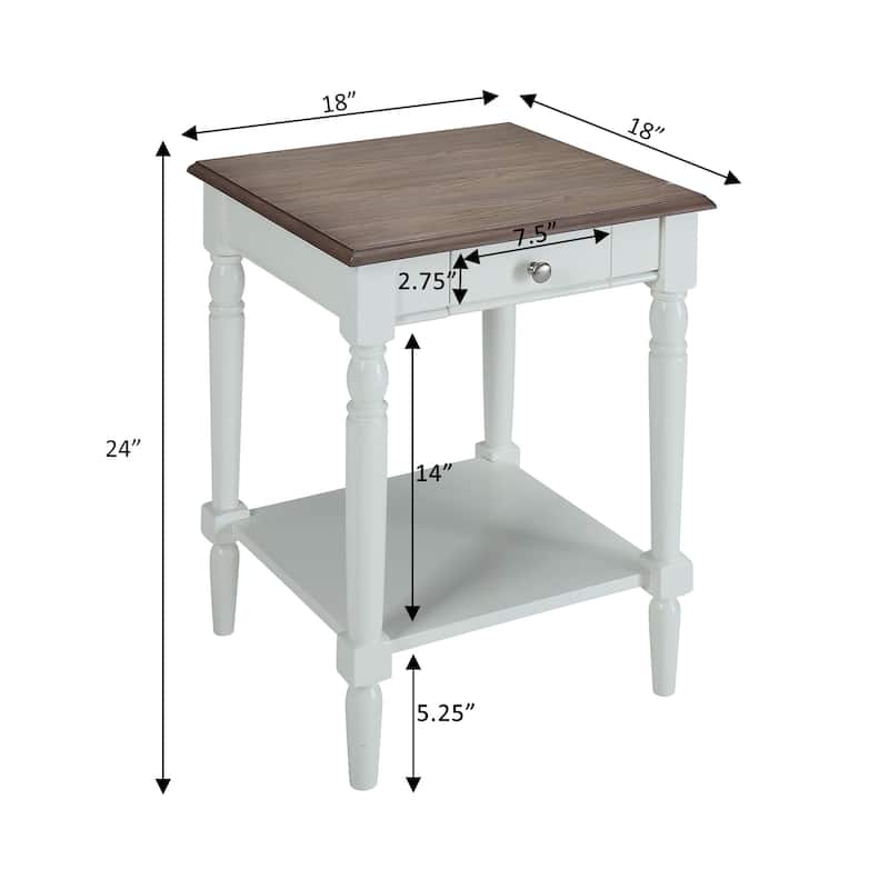 End Table with Drawer and Shelf, Traditional Side Table with Storage Drawer and Open Shelf for Living Room Use - 18