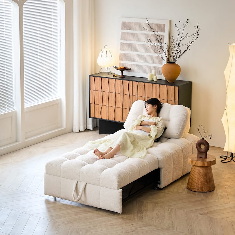 JASIWAY Chenille Pull-Out Single Sofa Bed