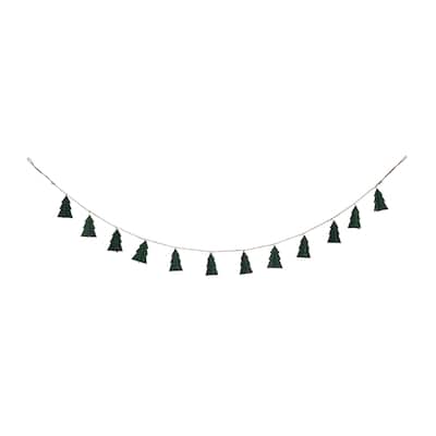 Transpac Wood 47 in. Green Christmas Tree Banner