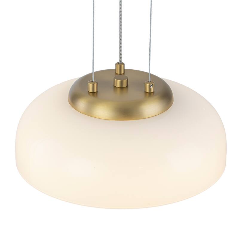 Single Light LED Pendant with Milky White Glass Shade Dimmable Modern