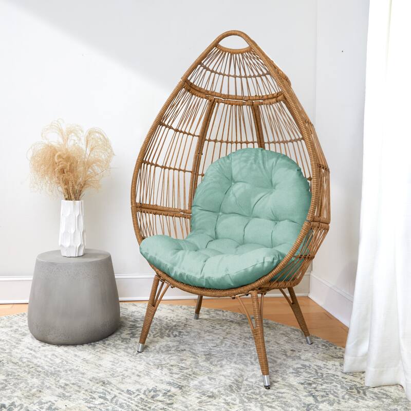 Sorra Home Indoor Egg Chair Replacement Cushion (Cushion Only) - 44 x 27 x 4 - Ice Mint