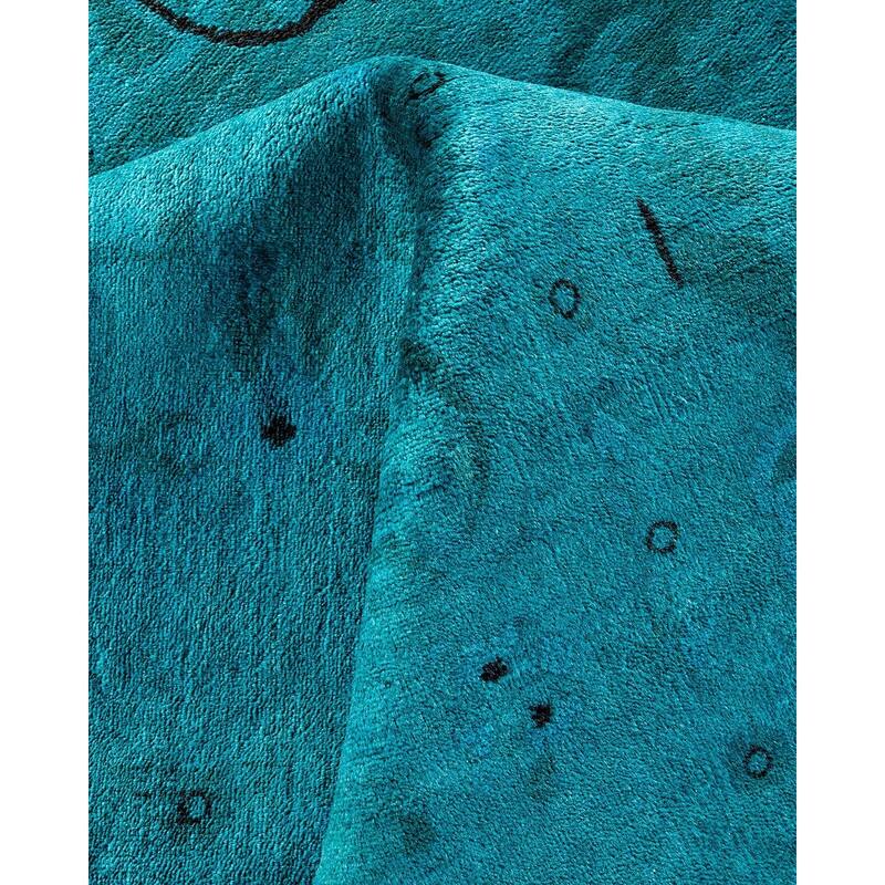 Vibrance, One-of-a-Kind Hand-Knotted Area Rug - Blue, 9' 2" x 11' 10" - 9' 2" x 11' 10"