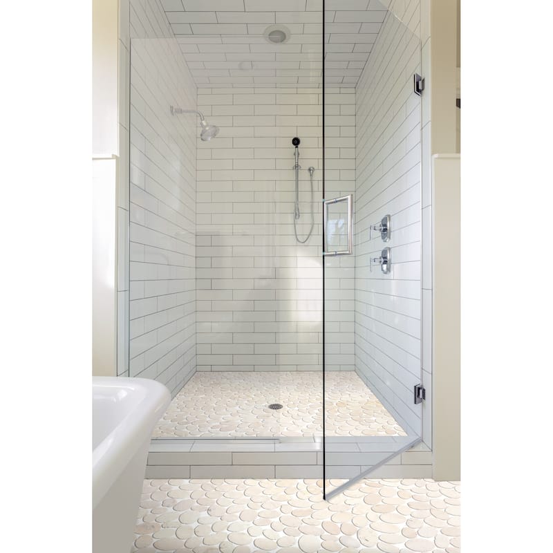 Coin Marble 11 in. x 11 in. Marble Mesh-Mounted Mosaic Wall and Floor Tile