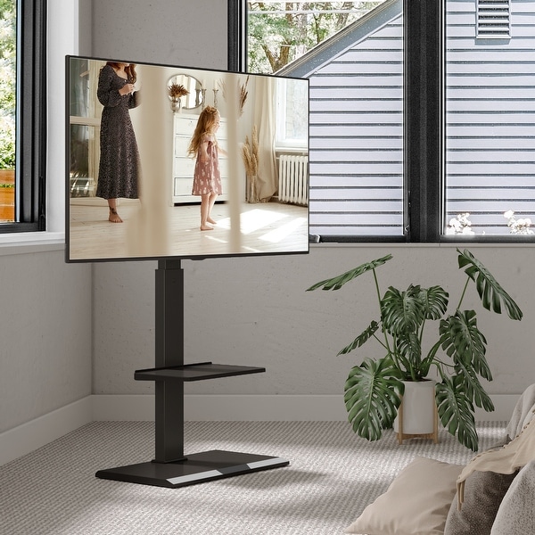 Floor tv stand with store swivel mount height adjustable