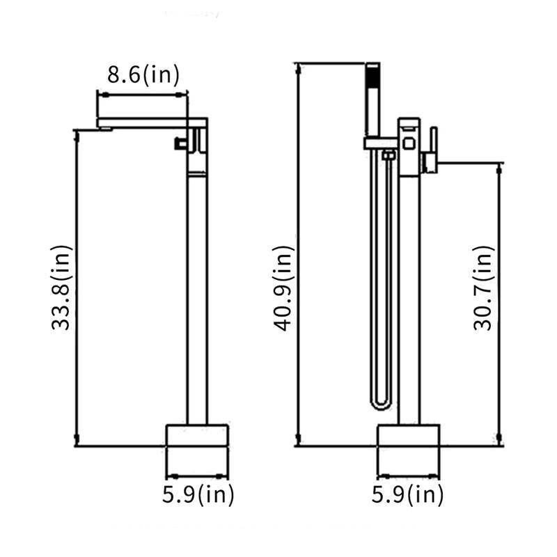 Single Handle Floor Mounted Freestanding Tub Filler with Handshower