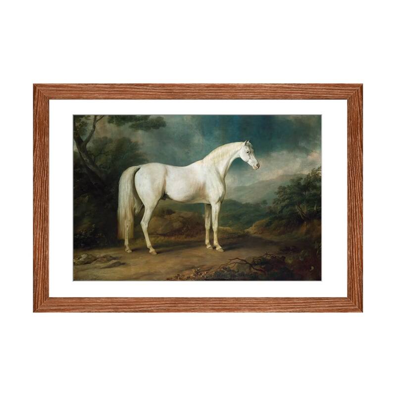 iCanvas "White horse in a wooded landscape, 1791 " by Sawrey Gilpin - Walnut - 16x24x1