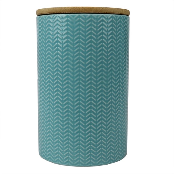 Wave Large Ceramic Canister, Turquoise. Opens flyout.