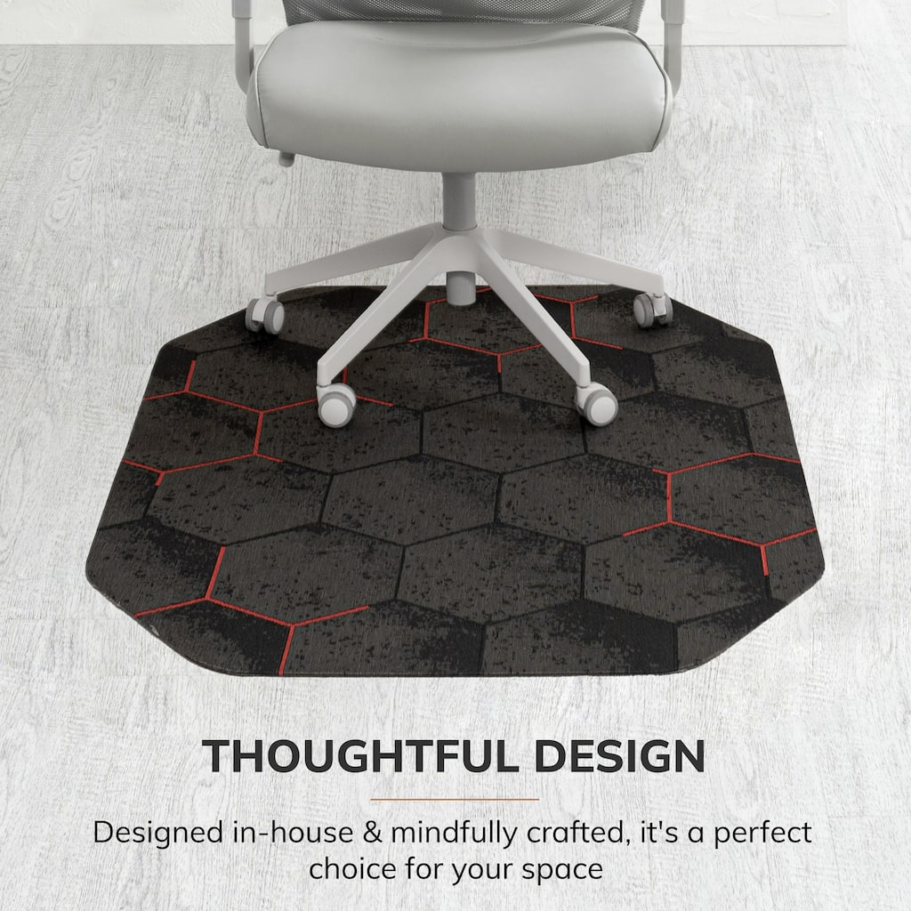 Jani Gaming Chair Mat - Anti-Slip Ergonomic Rug and Chairmat Combo for Home Office, Hard Floor Protector with Smooth Glide