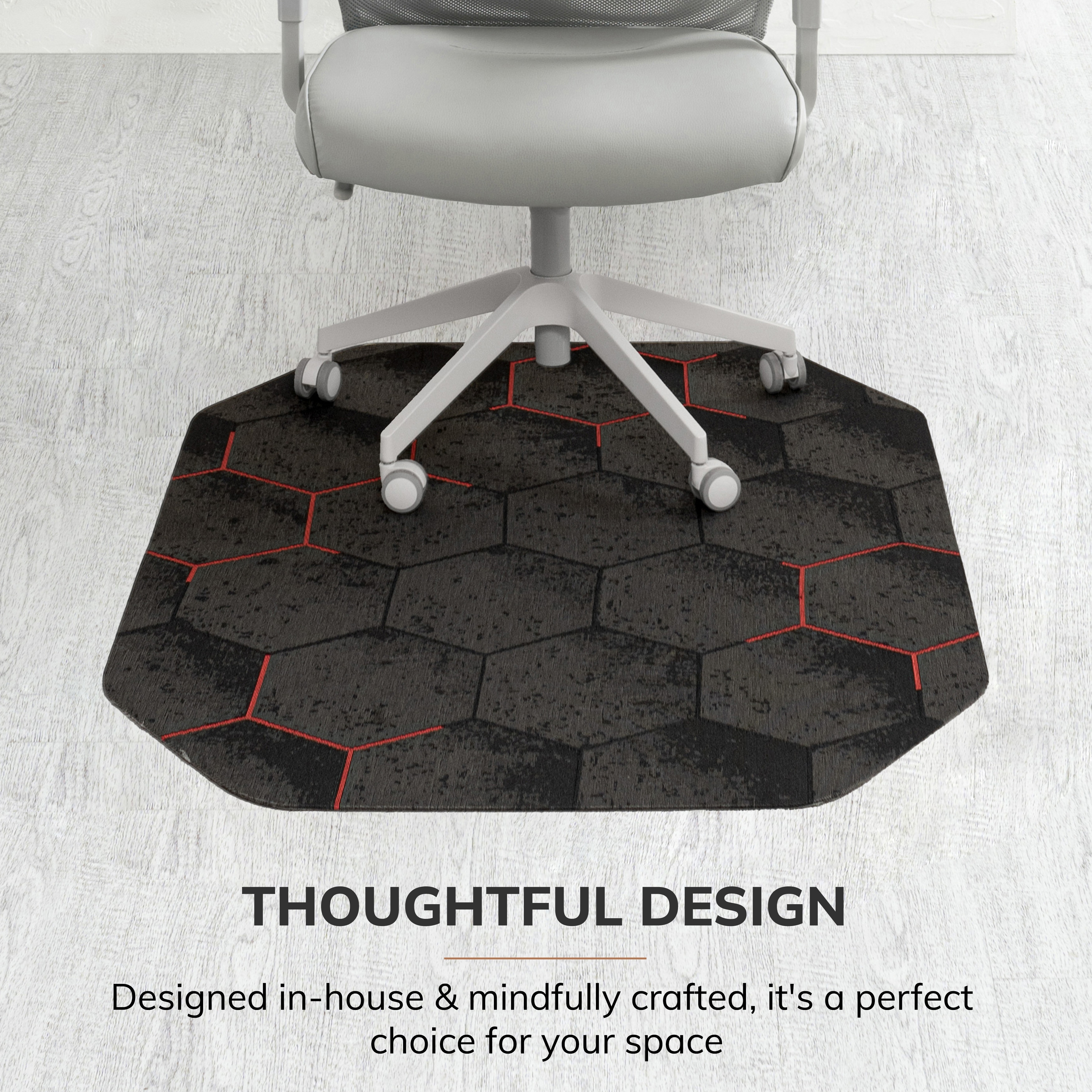 Jani Gaming Chair Mat - Anti-Slip Ergonomic Rug and Chairmat Combo for Home Office, Hard Floor Protector with Smooth Glide