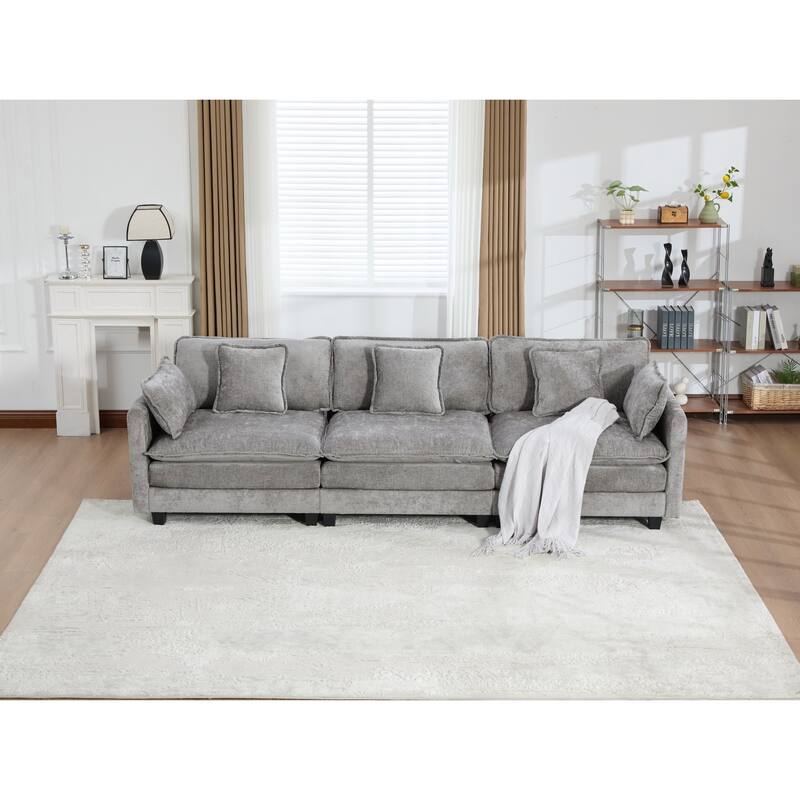 Cloud Sofa 3 Seats,Modern Sectional Couch,Comfy Double Layer Upholstered Seat Cushion