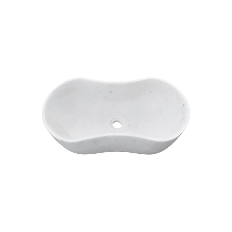 Roomfitters Marble Bathroom Vessel Sink, Natural Stone Countertop Wash Basin, Polished Oval Vanity Sink