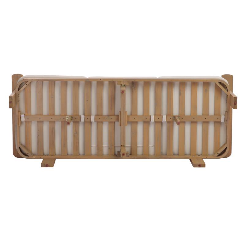 Christopher Knight Home - Elma Outdoor Acacia Wood Patio Conversation Set with Slatted Coffee Table & Cushions