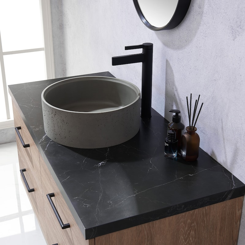 Trento Bath Vanity with Sintered Stone Top with Concrete Sink (R)