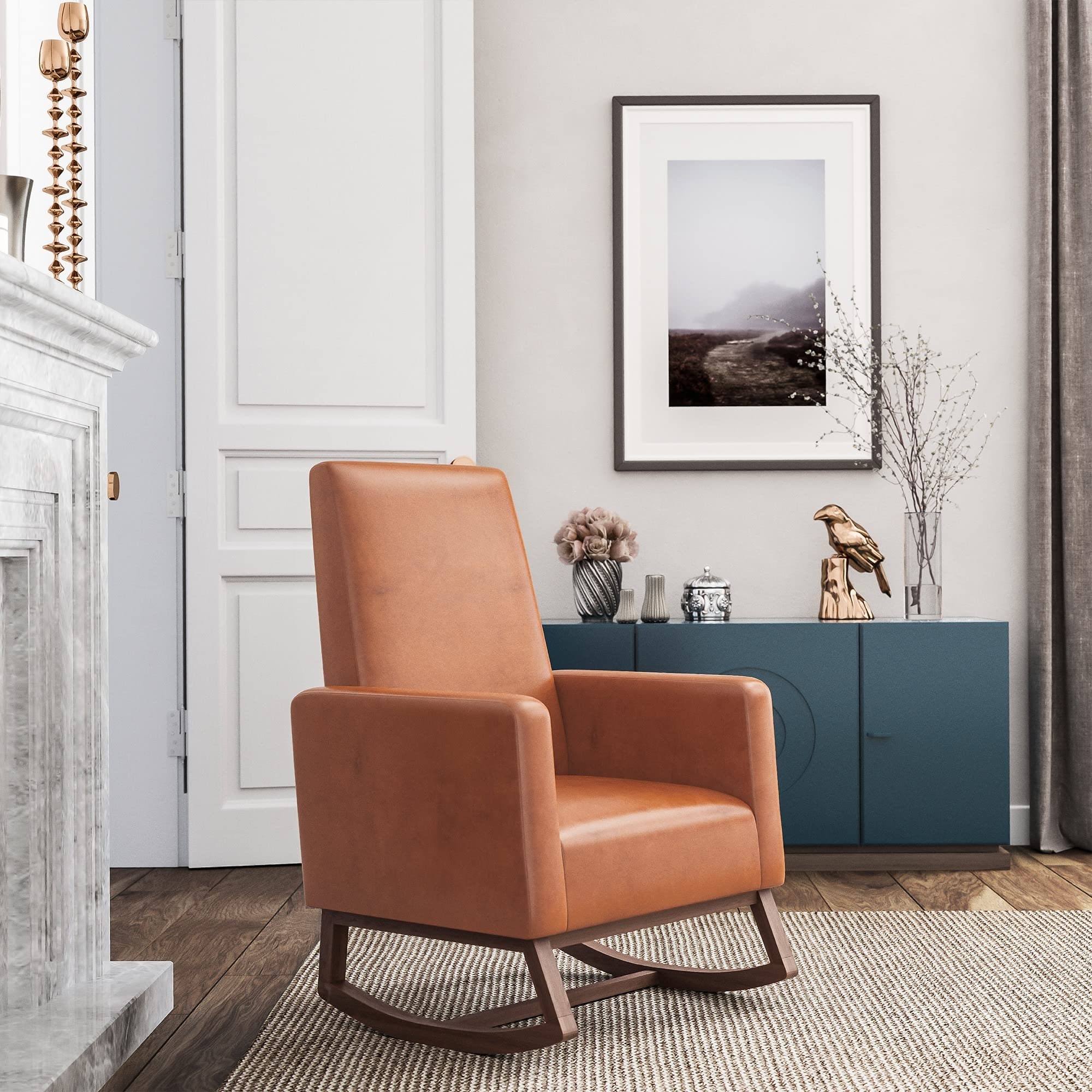 Leather nursery cheap glider
