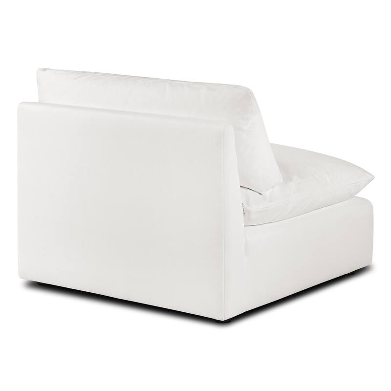 Poly and Bark Davos Armless Chair in Cotton White