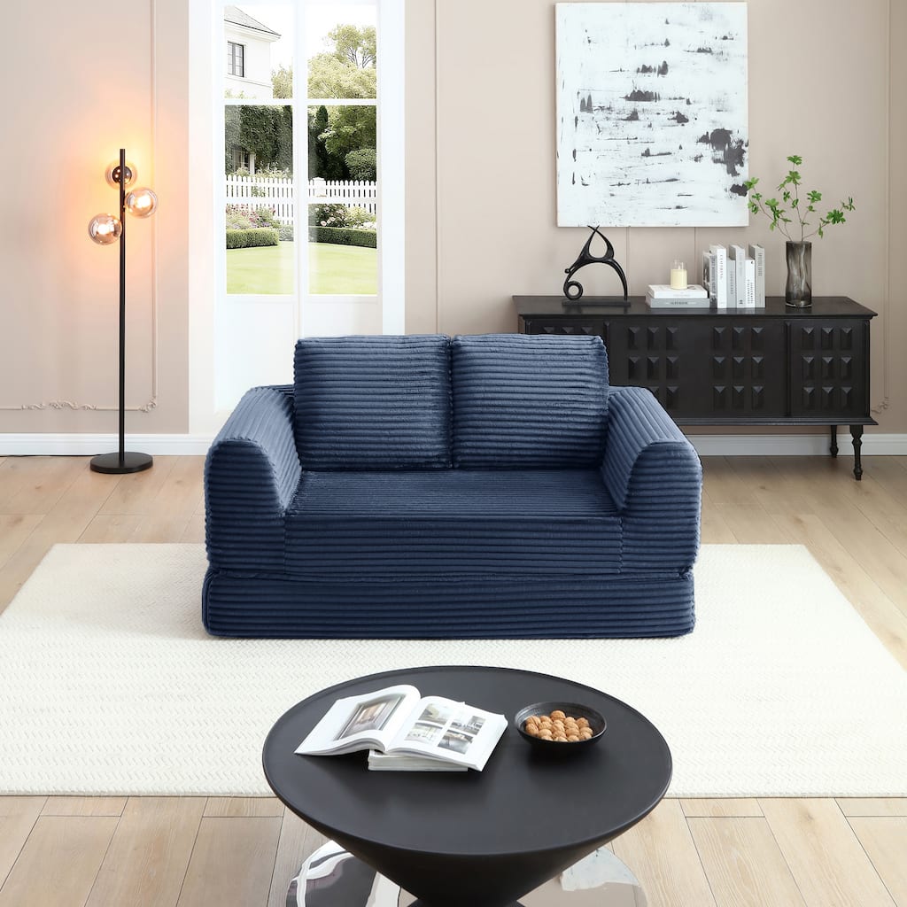 2-in-1 Folding Convertible Sofa Bed, Modern Corduroy Sleeper Couch